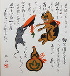 ８月２５日火曜日　２限　大津絵師　五代目　高橋松山先生による大津絵を描く