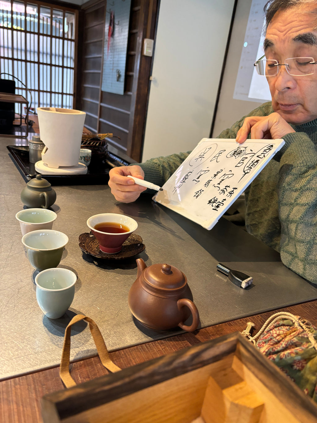 ８月２４日月曜日　３限　文人茶 お煎茶 季題「蓮」 一茶庵宗家 佃 一輝 先生